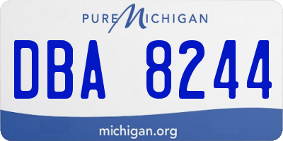 MI license plate DBA8244