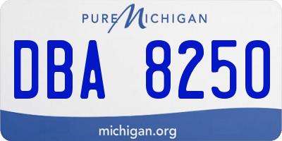 MI license plate DBA8250