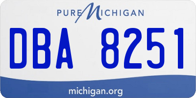 MI license plate DBA8251