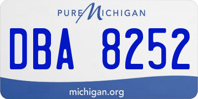 MI license plate DBA8252