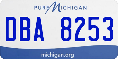 MI license plate DBA8253