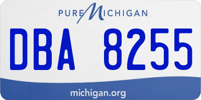 MI license plate DBA8255