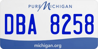 MI license plate DBA8258