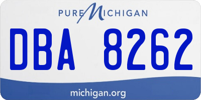 MI license plate DBA8262