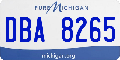 MI license plate DBA8265
