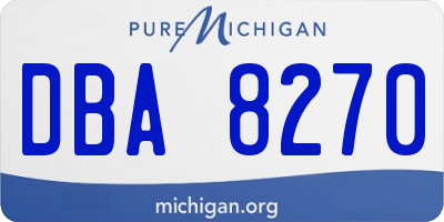 MI license plate DBA8270