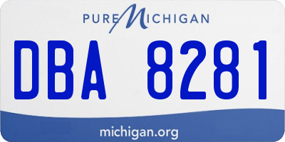 MI license plate DBA8281
