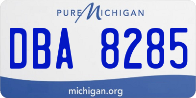 MI license plate DBA8285
