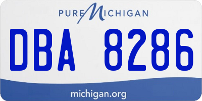 MI license plate DBA8286