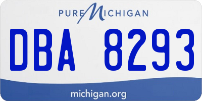 MI license plate DBA8293