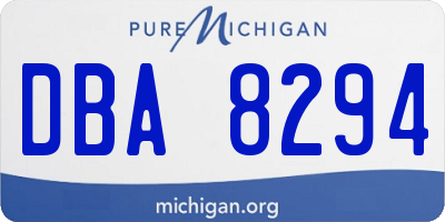 MI license plate DBA8294