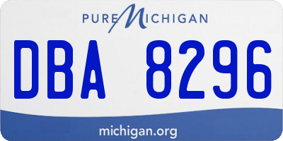 MI license plate DBA8296