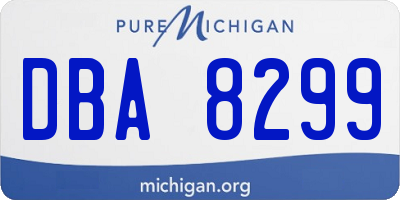MI license plate DBA8299