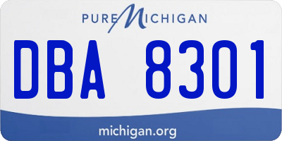 MI license plate DBA8301