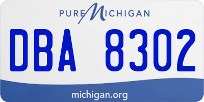 MI license plate DBA8302