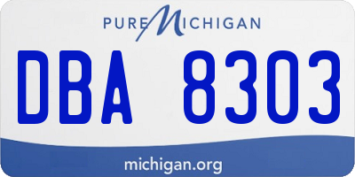 MI license plate DBA8303