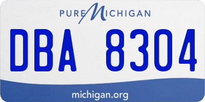MI license plate DBA8304