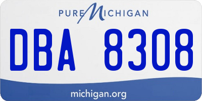 MI license plate DBA8308