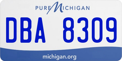 MI license plate DBA8309