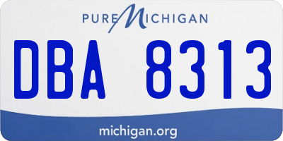 MI license plate DBA8313