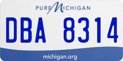 MI license plate DBA8314