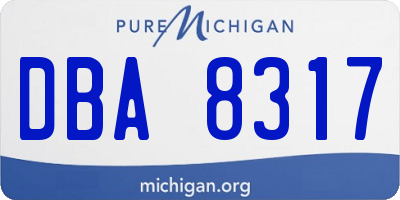 MI license plate DBA8317