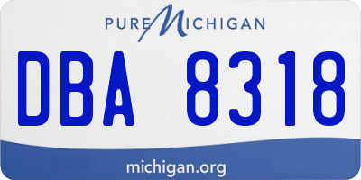 MI license plate DBA8318
