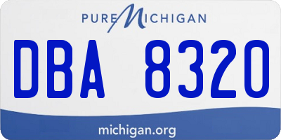 MI license plate DBA8320