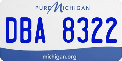 MI license plate DBA8322