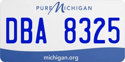 MI license plate DBA8325