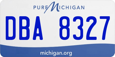 MI license plate DBA8327