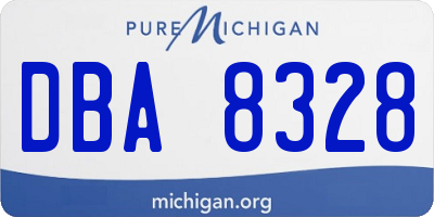 MI license plate DBA8328