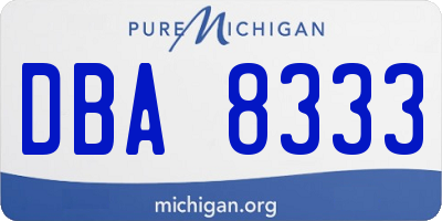 MI license plate DBA8333