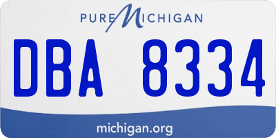 MI license plate DBA8334