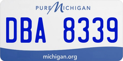 MI license plate DBA8339