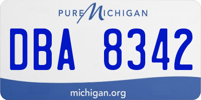 MI license plate DBA8342