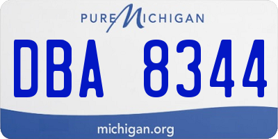 MI license plate DBA8344
