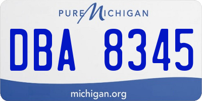 MI license plate DBA8345