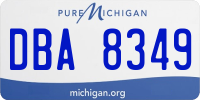 MI license plate DBA8349