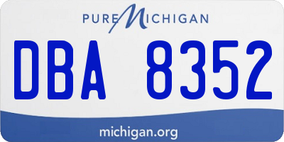 MI license plate DBA8352