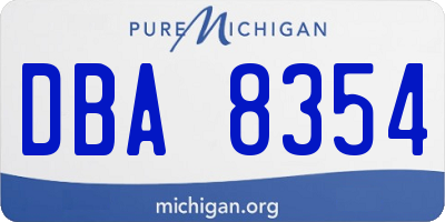 MI license plate DBA8354