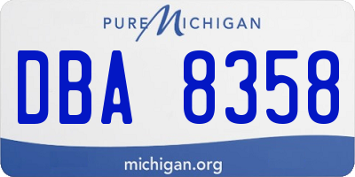 MI license plate DBA8358