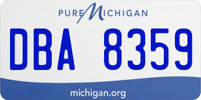 MI license plate DBA8359