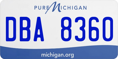 MI license plate DBA8360