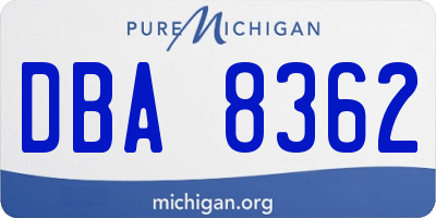 MI license plate DBA8362