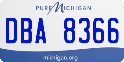 MI license plate DBA8366