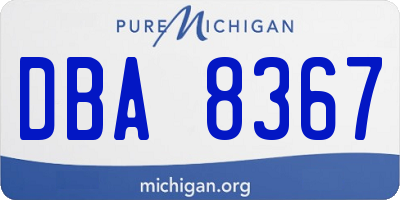 MI license plate DBA8367