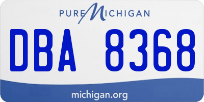 MI license plate DBA8368