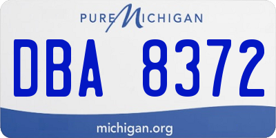 MI license plate DBA8372