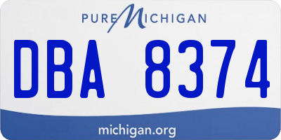 MI license plate DBA8374